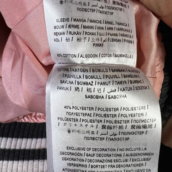 Guess Bomber Jacket Womens M Gold Gray Metallic Foil Varsity Zip Shiny Y2K Glam - Picture 6 of 6